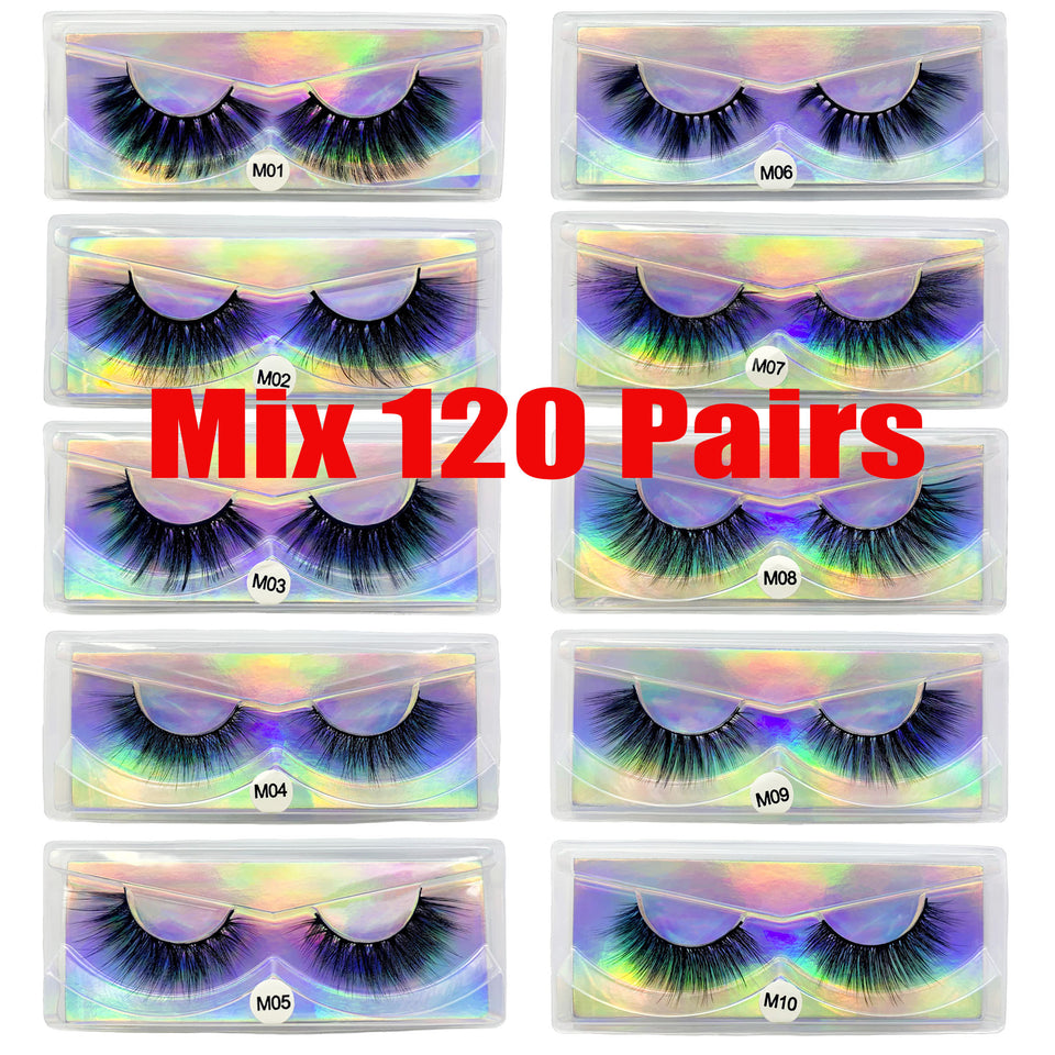 Lashes 10/200Pairs Faux Mink Lashes Thick Dramatic Wholesale Handmade False Eyelashes Fluffy Messy 3D Wholesale Eyelashes Makeup