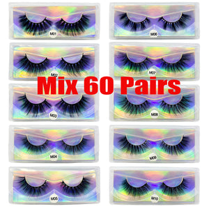 Lashes 10/200Pairs Faux Mink Lashes Thick Dramatic Wholesale Handmade False Eyelashes Fluffy Messy 3D Wholesale Eyelashes Makeup